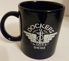 Vintage Dockers Levi&#39;s Shoes Coffee Mug Cobalt Blue 3.5&quot; Tall x 3&quot; Diame... - $11.64