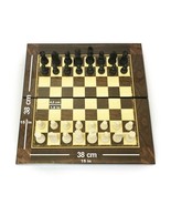 3in1 Backgammon 19&#39;&#39; Chess and Checkers Foldable Board and All Pieces in... - $49.40