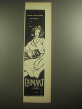 1958 Coty L'Aimant Perfume Ad - Nothing makes a woman more feminine to a man - $18.49