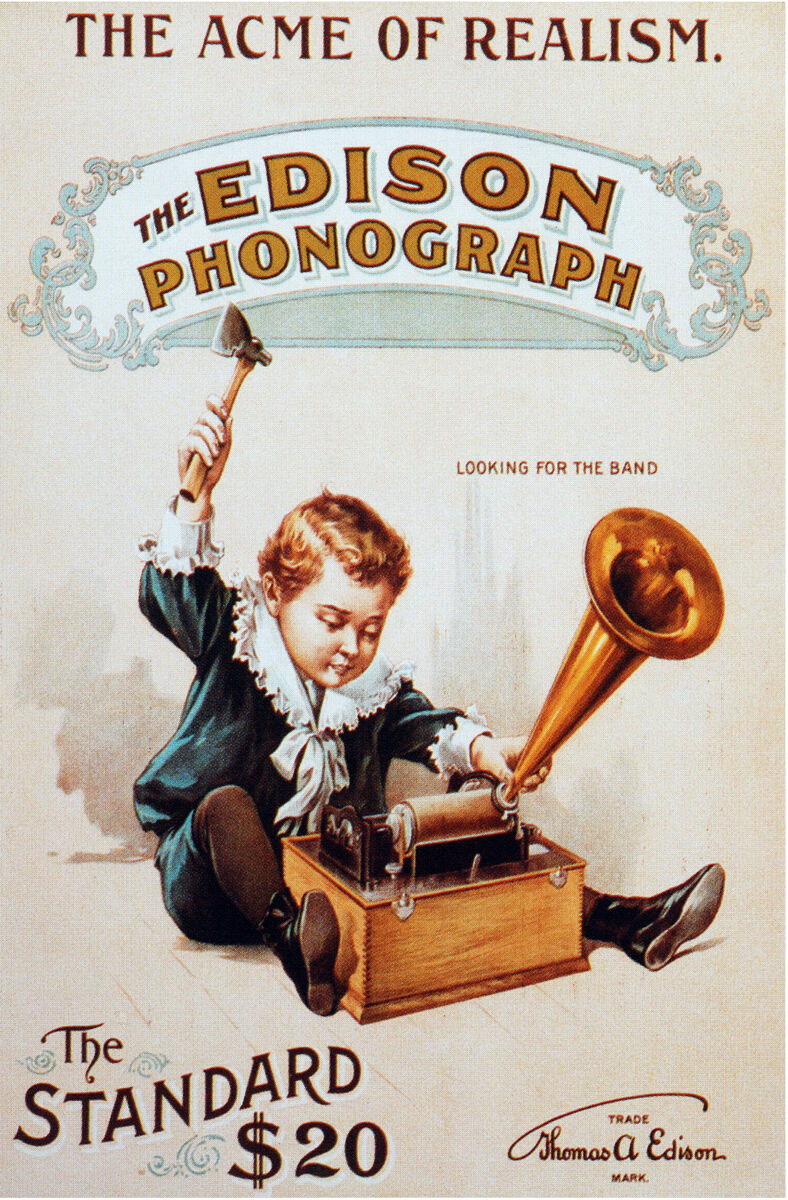 Edison Phonograph POSTER.Home wall.Realistic.House Art Wall Decor 274i