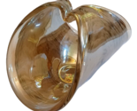Vtg Murano Iridescent Champagne Glass Curved Curled  Lip Edge Bowl Baske... - $68.26