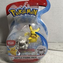 Pikachu &amp; Wooloo Pokemon Battle Figure Pack  New 2&quot; - £12.36 GBP