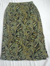 Mirasol Geometric Green/Gold/Black Sparkly Acetate/Poly/Spandex Maxi Ski... - $21.49
