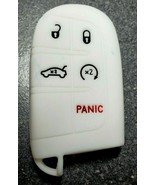 5 button WHITE Silicone Remote Smart Key Fob Case Cover Chrysler Jeep &amp; ... - $13.50