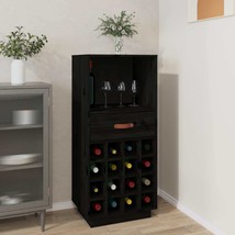 Wine Cabinet Black 45x34x100 cm Solid Wood Pine - £76.62 GBP