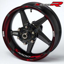 BMW S1000R Wheel Decals – Black &amp; Red Rim Stickers - $29.99