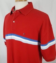 Vintage Tommy Hilfiger Polo Rugby Shirt Men’s XL Red Stripe S/S Color Block - £12.57 GBP