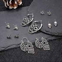 6 Piece Set Gothic Earring Set Skull Earrings Bat Earrings Spider Earring Horror - £3.72 GBP