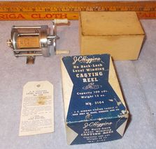 J.C. Higgins Sears Brand Model 3104 level Wind Casting Fishing Reel w Box - $29.95