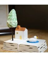 Handmade Wood Carving Ornament House Tree Duck Desk Decoration Gift - $26.20