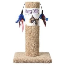 Cat Scratching Post Classy Kitty Carpeted Cat Post with Spring Toy - 16i... - £42.70 GBP