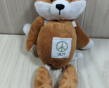 Plush Peace out Peace sign fox small stuffed animal string rope arm leg ... - $9.89