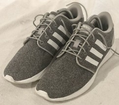 Adidas Women&#39;s Size 10 Grey/White QT Racer Athletic Shoes Very Good Condition - £19.77 GBP