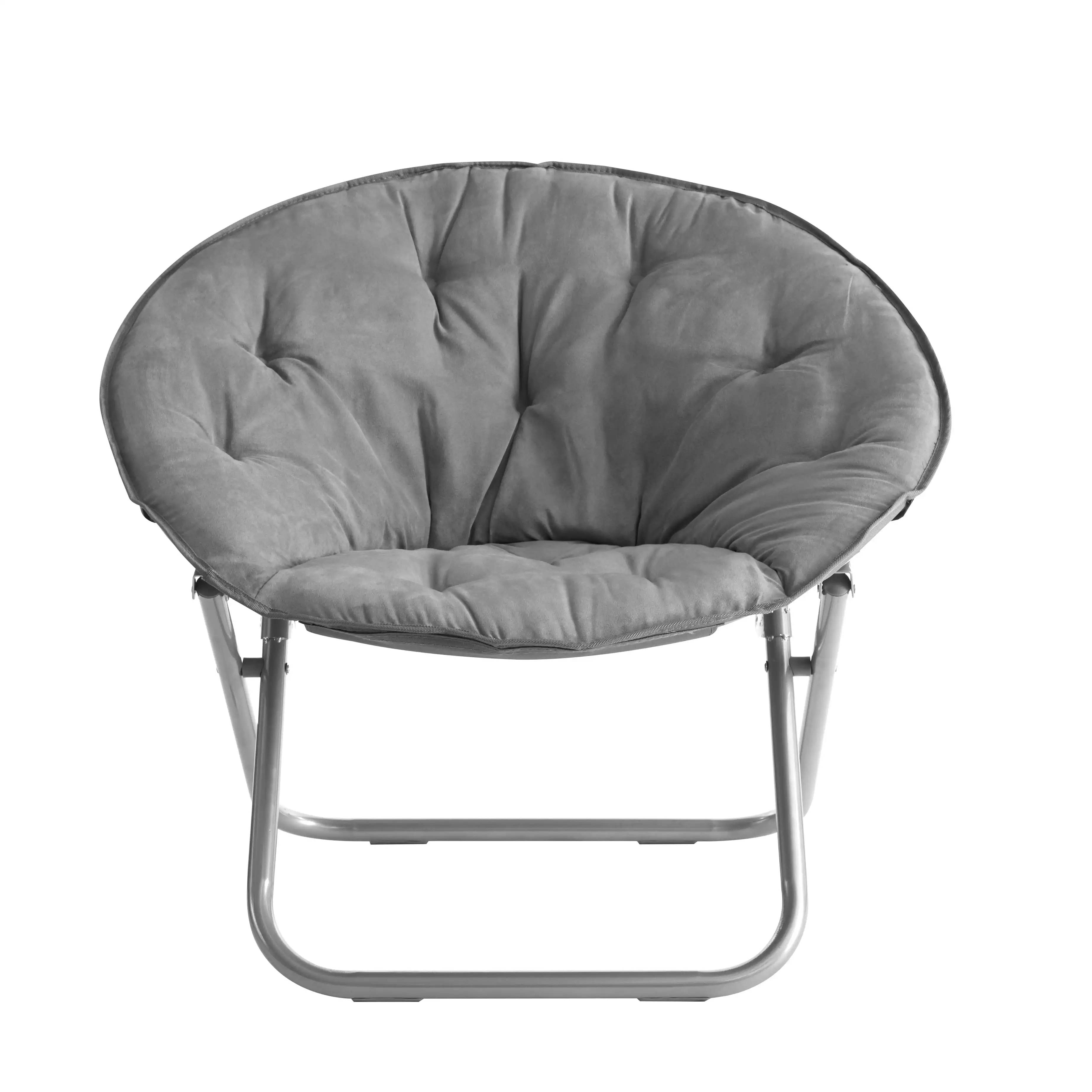 Mainstays Large Super Soft Microsuede 30&quot; Saucer™ Chair, Gray Camping Chairs - £46.93 GBP