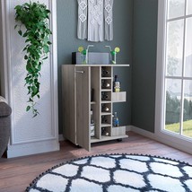 Gray Bar Cart: 4 Casters, Wells, Stylish - $96.99
