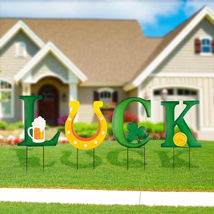 St. Patrick&#39;S Day Yard Signs LUCK Garden Stakes, 23&quot;H Metal St. Patrick&#39;S Day De - £32.04 GBP