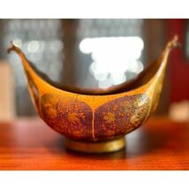 VTG Kashmiri Hand Painted Gilt Polychrome Bowl Suffering Moses Srinagar - $589.99