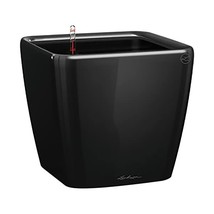 Lechuza Premium Quadro 21cm High Gloss Black Self Watering  Rounded Square Plant - £60.30 GBP