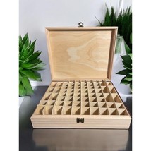 68 Slots Essential Oil Storage Box Storage Wood Carrying Case Travel Ear... - $23.36