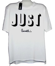 Just Cavalli White Black Logo Men&#39;s Cotton Shirt T-Shirt Size 2XL - £69.84 GBP