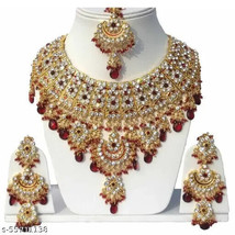 Kundan AD/CZ Zercoinia Party Wedding Arabic Bridal Jewelry Set Haar - £9.74 GBP