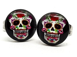 Aretes de calavera de azúcar Edgy Day Of The Dead Mexico Tattoo Stud... - £3.76 GBP