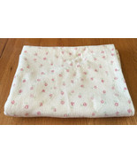 Vintage Cottage Chic ROSEBUDS By Chatham Blanket 63” X 95” White Red Ros... - £23.34 GBP