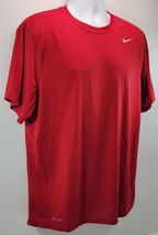 D) Nike Dri-Fit Short Sleeve Red Polyester T-Shirt Men's Large - $14.84