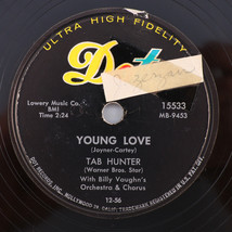 Tab Hunter – Young Love / Red Sails In The Sunset 1956 10&quot; 78pm Record Dot 15533 - £31.52 GBP