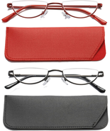 2 Pack Vintage Alloy Half Moon Reading Glasses Women Men Slim Half Frame... - €12,57 EUR