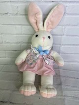 VTG Commonwealth The Velveteen Rabbit Plush Stuffed Animal White Pink Dress 1994 - £24.54 GBP