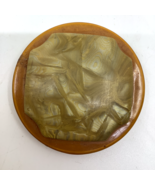 Art Deco-Inspired Celluloid Powder Compact, Fully Functional - $13.86