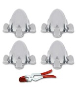 5&quot; on 4.5&quot; Spider Steel Chrome Ford Hub Caps Wheels w/ Lug Nut Puller To... - €176,50 EUR
