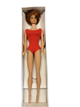 Vintage Barbie Doll 1960&#39;s Bubble Cut Barbie Titian Red Mattel Red Swimsuit - $84.01