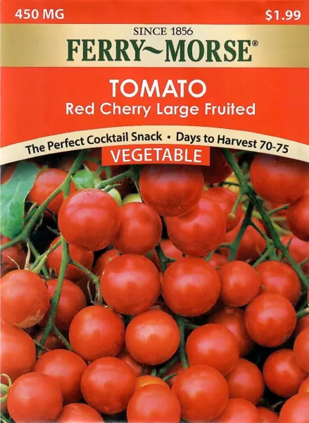 Tomato Red Cherry, Large Fruit Vegetable Seeds Non-Gmo - Ferry Morse 12/24 Fresh - $7.40