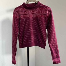 Fabletics Merlot Pink Holly Seamless Long Sleeve Crop Shirt Large - $19.34