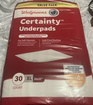 Certainty Walgreens Max Absorbency Underpads XLarge 29&quot;x35&quot; ~ 30 Count ~... - £22.64 GBP