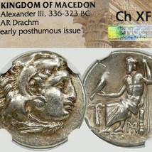 Alexander The Great Rare Palm Tree Ngc Choice Xf Greek Silver Coin Herakles Zeus - £671.82 GBP