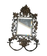 Antique Neptune West Wind God Face Metal Brass Mirrored Candle Sconce 2 ... - $267.17 CAD