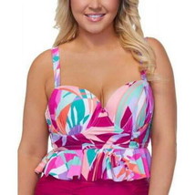 $54 Raisins Curve Trendy Plus Size Underwire Peplum Bikini Top Swimsuit Size 20W - £29.27 GBP