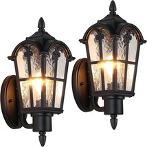 Vintage Outdoor Wall Light Fixture Sconce Lantern Black Porch Retro Exte... - £87.04 GBP