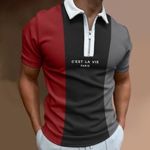 Summer senior men&#39;s top clic men&#39;s business casual   shirt high-end zipper short - £92.61 GBP