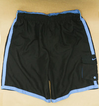 Nike Board Shorts Mens Blue Striped Surf Swim Trunks Pocket Size L - £11.57 GBP