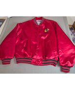 Vintage Chicago Blackhawks Swingster Red Satin Mens Bomber Jacket XL USA - €56,19 EUR