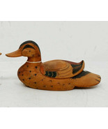 Hand Carved Hand Painted Wooden Female Duck Asian signed 9&quot; Decoy Decor - $533.69 MXN