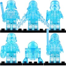 6Pcs/set Transparent Darth Vader Revan Stormtrooper Star Wars Minifigures - £12.86 GBP