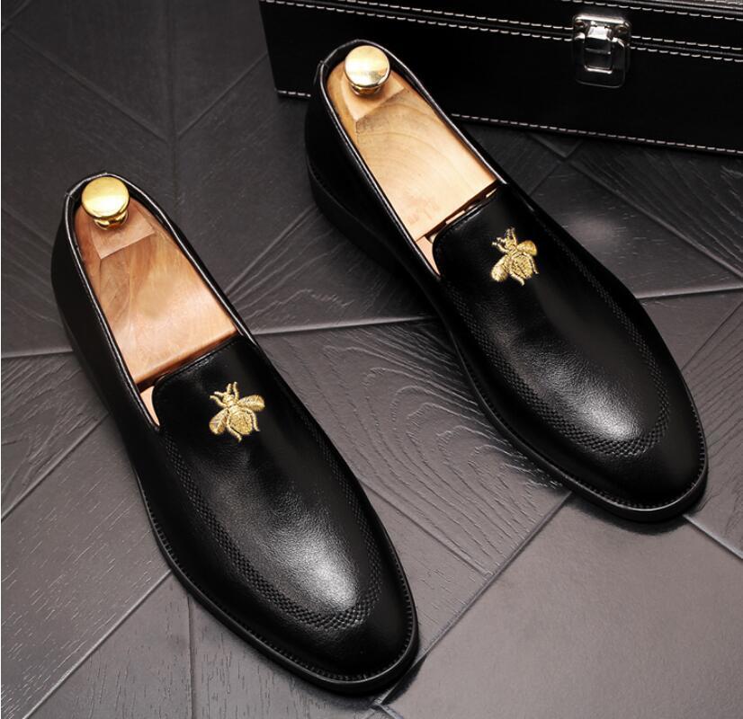 Primary image for New arrival Men charming glitter embroidery bees flats Dress gentleman Shoes Mal