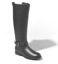 A New Day Donna Simil Nero Pelle Wendy Alto Equitazione Fibbia Stivali - $19.94
