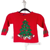 Sonoma Christmas Sweater 3T Kids Youth Tree Knit Gifts Doll Long Sleeve Pullover - £15.75 GBP