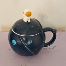 NWOT Outer Space Astronaut Universe Astronomy Cup Mug with Lid and Spoon FS - £19.35 GBP